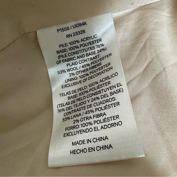 Pendleton Women's Cream Fuzzy Sherpa Zip Up Jacket Size XL - Picture 9 of 9